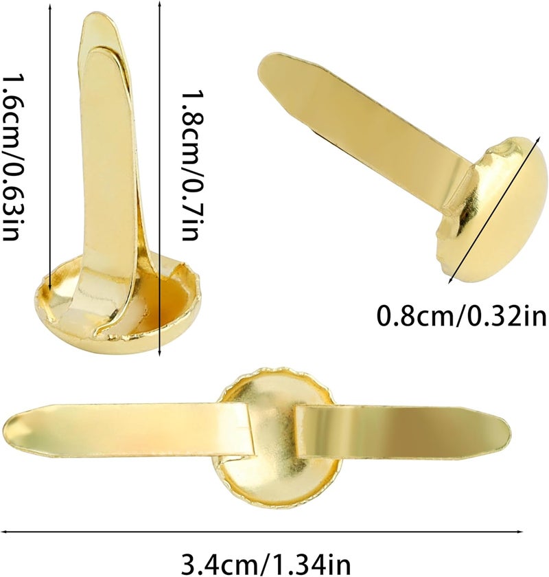 Monigte Brass Fasteners 300 Pack Small Brads for Paper Crafts Scrapbooking DIY Handmade Cards School Projects - Image 3